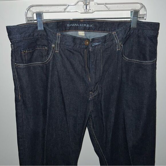 Banana Republic Men’s Vintage Straight Dark Blue Jeans - Picture 7 of 13